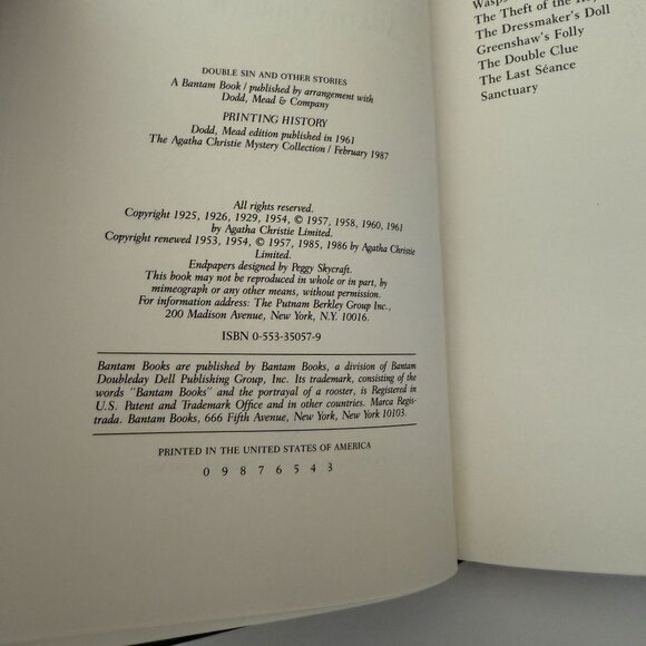 Double Sin And Other Stories By Agatha Christie Hardcover - Picture 5 of 5